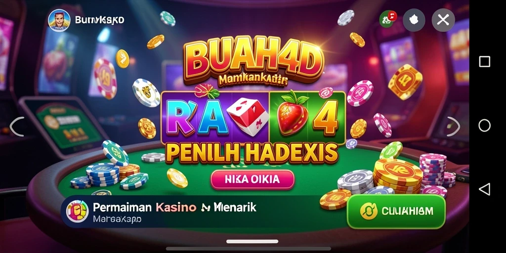 Screenshot gameplay BUAH4D yang menampilkan kegembiraan permainan Kasino.