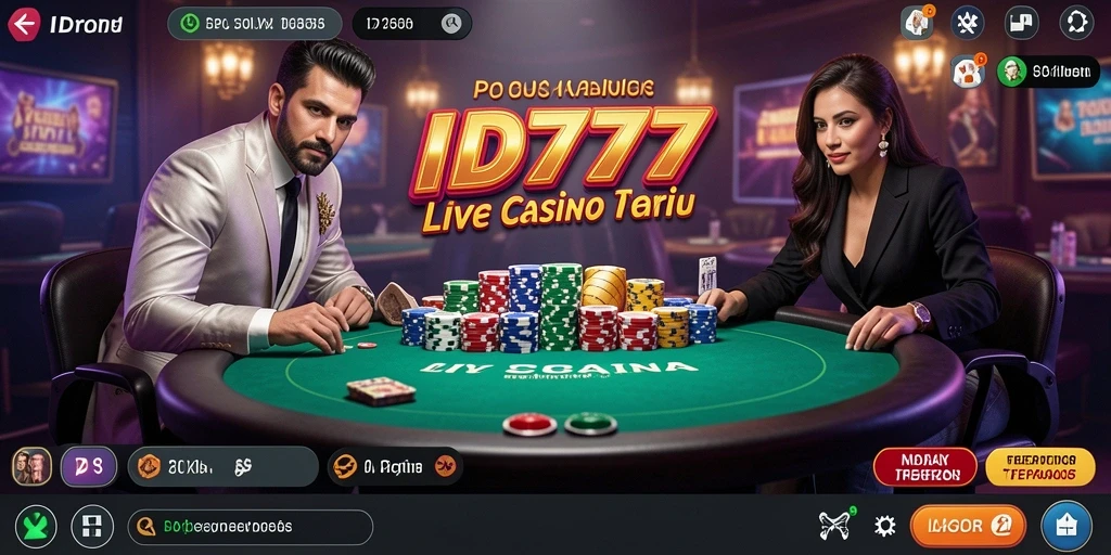 Tampilan gameplay Live Casino ID777 dengan dealer profesional dan interaksi pemain.
