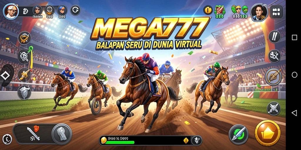 Tampilan gameplay Racing yang mendebarkan dari MEGA777 saat mobil beradu kecepatan.
