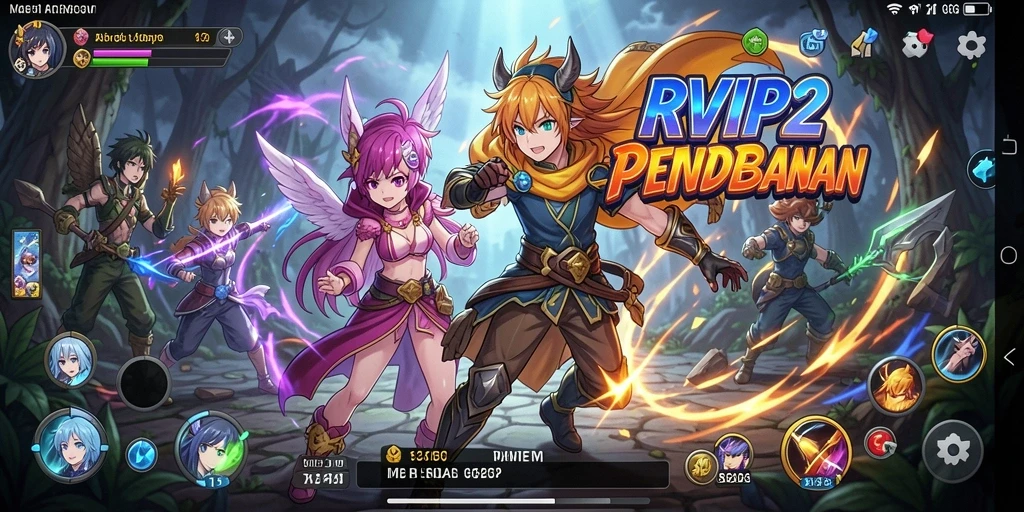 Tangkapan layar gameplay seru RVIP2 yang menampilkan karakter anime.
