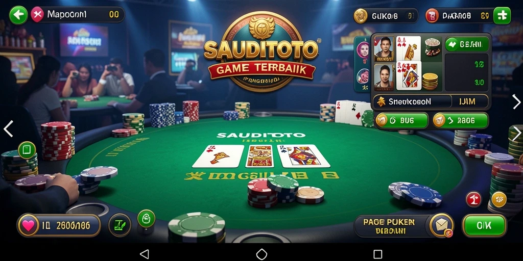 Tampilan menarik dan seru dari gameplay Poker SAUDITOTO.